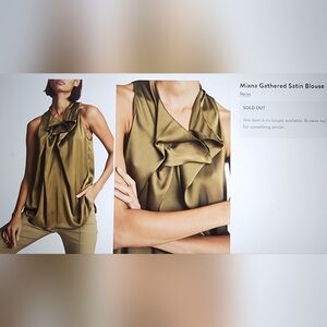 Reiss Miana Gathered Satin Blouse